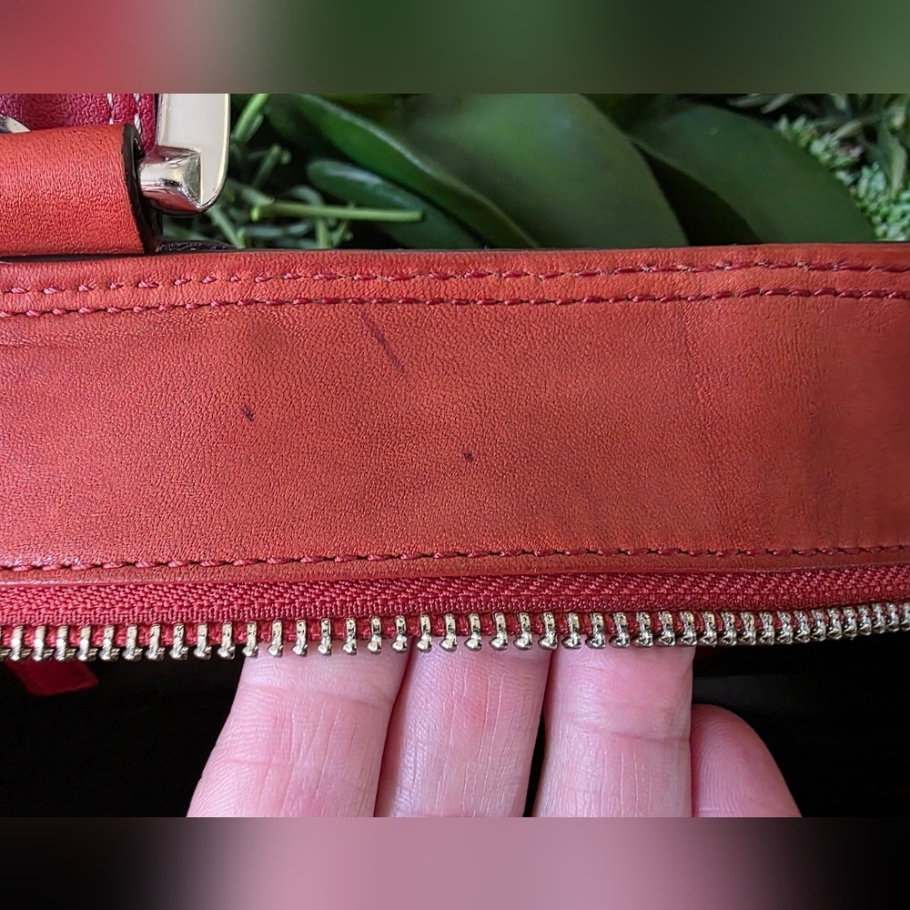 Coach Soho Y2K Pleated Leather Shoulder Bag Large Tote Burnt Orange - Picture 13 of 16